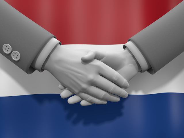 オランダ - ナショナルフラッグ / 世界地図 / イラスト / 写真 / 国旗 / フリー素材