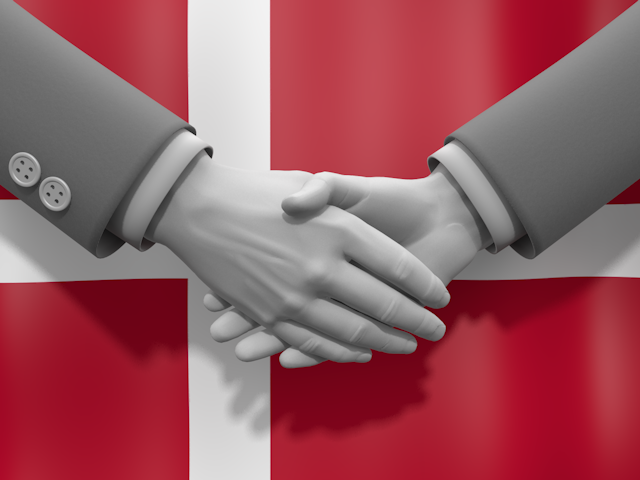 デンマーク - ナショナルフラッグ / 世界地図 / イラスト / 写真 / 国旗 / フリー素材