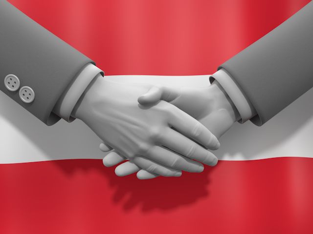 オーストリア - ナショナルフラッグ / 世界地図 / イラスト / 写真 / 国旗 / フリー素材