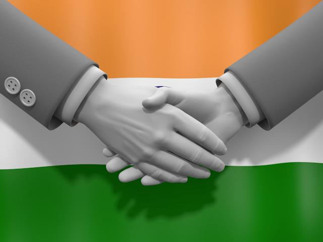 インド - ナショナルフラッグ / 世界地図 / イラスト / 写真 / 国旗 / フリー素材