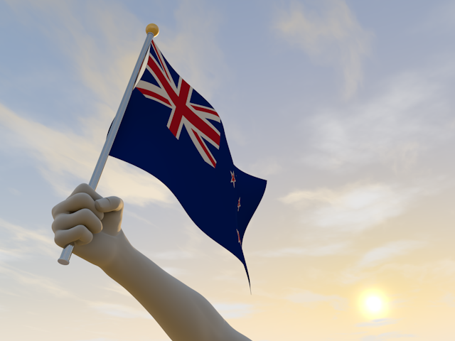 ニュージーランド - ナショナルフラッグ / 世界地図 / イラスト / 写真 / 国旗 / フリー素材