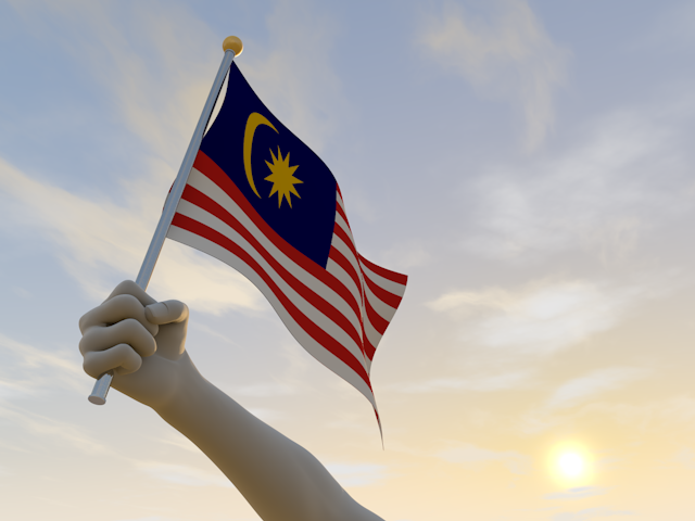 マレーシア - ナショナルフラッグ / 世界地図 / イラスト / 写真 / 国旗 / フリー素材
