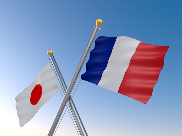 フランス - ナショナルフラッグ / 世界地図 / イラスト / 写真 / 国旗 / フリー素材