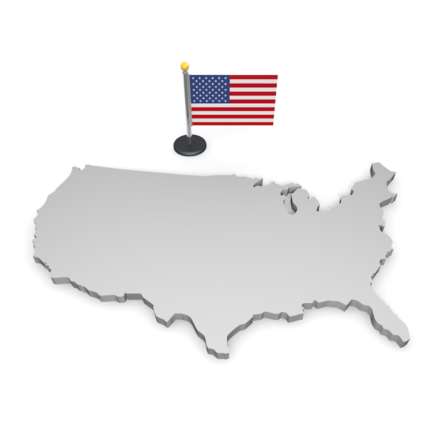 アメリカ合衆国 - ナショナルフラッグ / 世界地図 / イラスト / 写真 / 国旗 / フリー素材