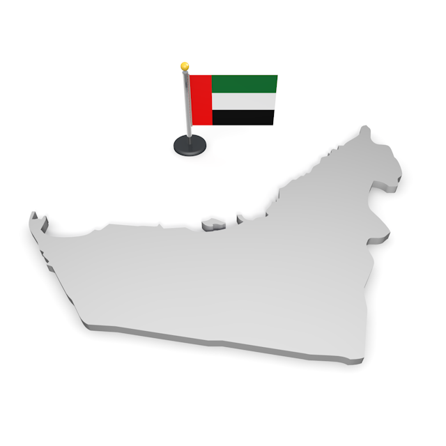 アラブ首長国連邦 - ナショナルフラッグ / 世界地図 / イラスト / 写真 / 国旗 / フリー素材