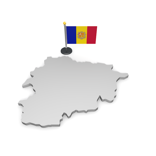 アンドラ - ナショナルフラッグ / 世界地図 / イラスト / 写真 / 国旗 / フリー素材