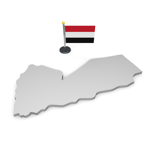 イエメン - ナショナルフラッグ / 世界地図 / イラスト / 写真 / 国旗 / フリー素材