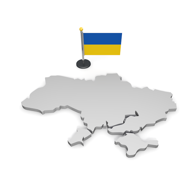 ウクライナ - ナショナルフラッグ / 世界地図 / イラスト / 写真 / 国旗 / フリー素材