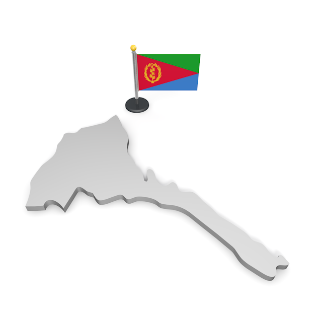 エリトリア - ナショナルフラッグ / 世界地図 / イラスト / 写真 / 国旗 / フリー素材