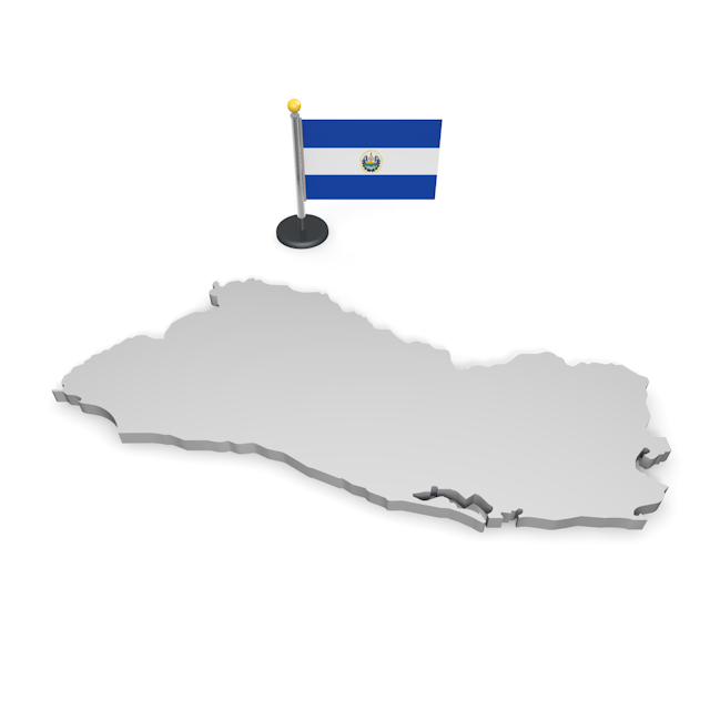 エルサルバドル - ナショナルフラッグ / 世界地図 / イラスト / 写真 / 国旗 / フリー素材