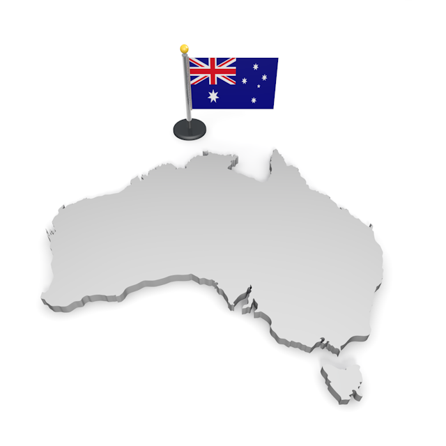 オーストラリア - ナショナルフラッグ / 世界地図 / イラスト / 写真 / 国旗 / フリー素材