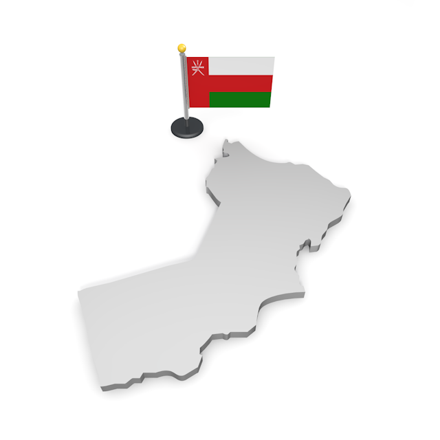 オマーン - ナショナルフラッグ / 世界地図 / イラスト / 写真 / 国旗 / フリー素材