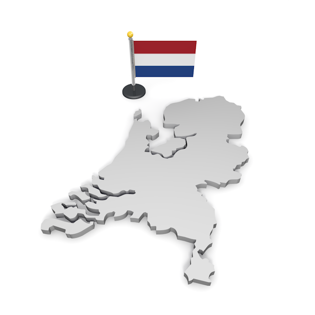 オランダ - ナショナルフラッグ / 世界地図 / イラスト / 写真 / 国旗 / フリー素材
