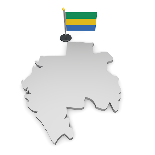 ガボン - ナショナルフラッグ / 世界地図 / イラスト / 写真 / 国旗 / フリー素材