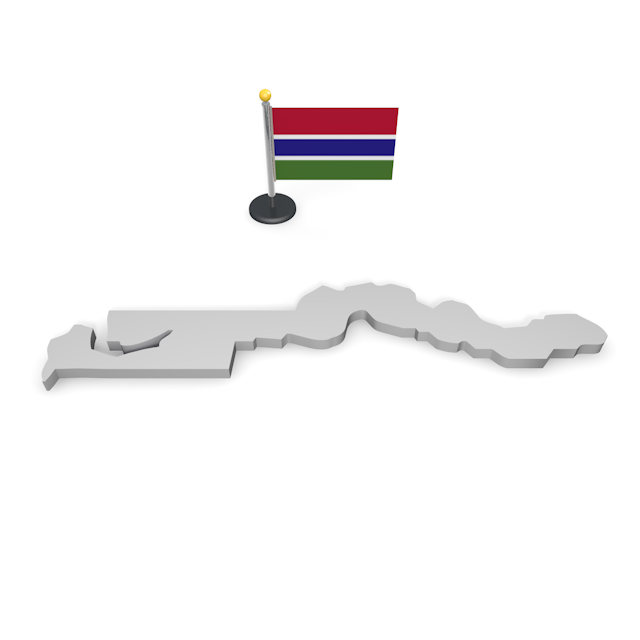 ガンビア - ナショナルフラッグ / 世界地図 / イラスト / 写真 / 国旗 / フリー素材