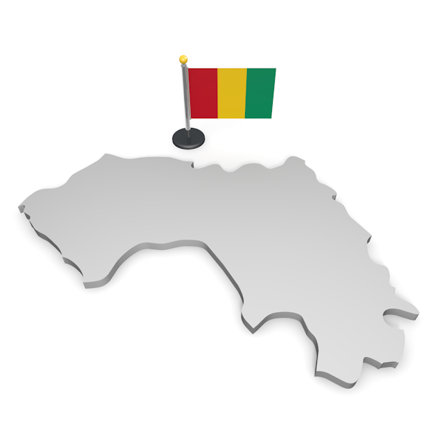 ギニア - ナショナルフラッグ / 世界地図 / イラスト / 写真 / 国旗 / フリー素材