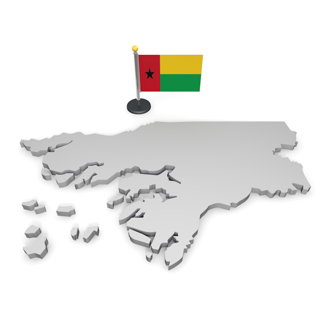 ギニアビサウ - ナショナルフラッグ / 世界地図 / イラスト / 写真 / 国旗 / フリー素材