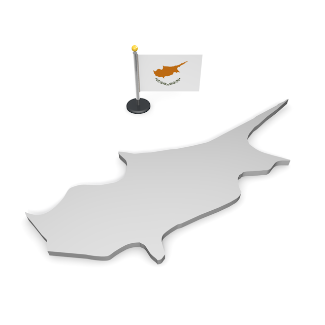 キプロス - ナショナルフラッグ / 世界地図 / イラスト / 写真 / 国旗 / フリー素材