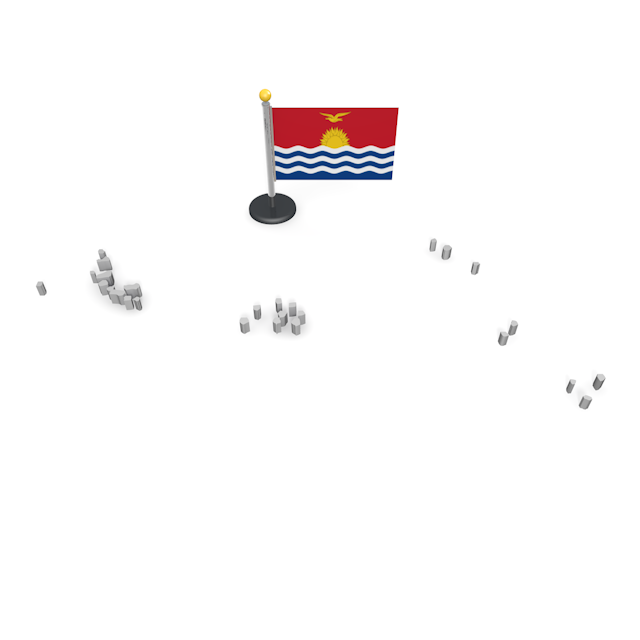 キリバス - ナショナルフラッグ / 世界地図 / イラスト / 写真 / 国旗 / フリー素材