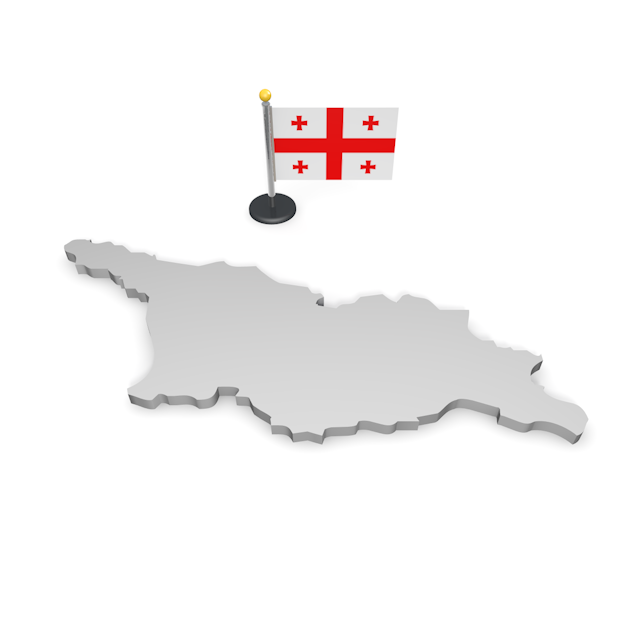 グルジア - ナショナルフラッグ / 世界地図 / イラスト / 写真 / 国旗 / フリー素材
