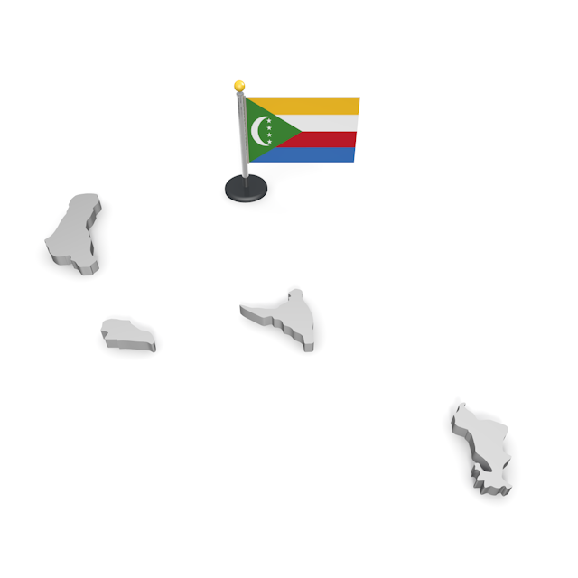 コモロ - ナショナルフラッグ / 世界地図 / イラスト / 写真 / 国旗 / フリー素材