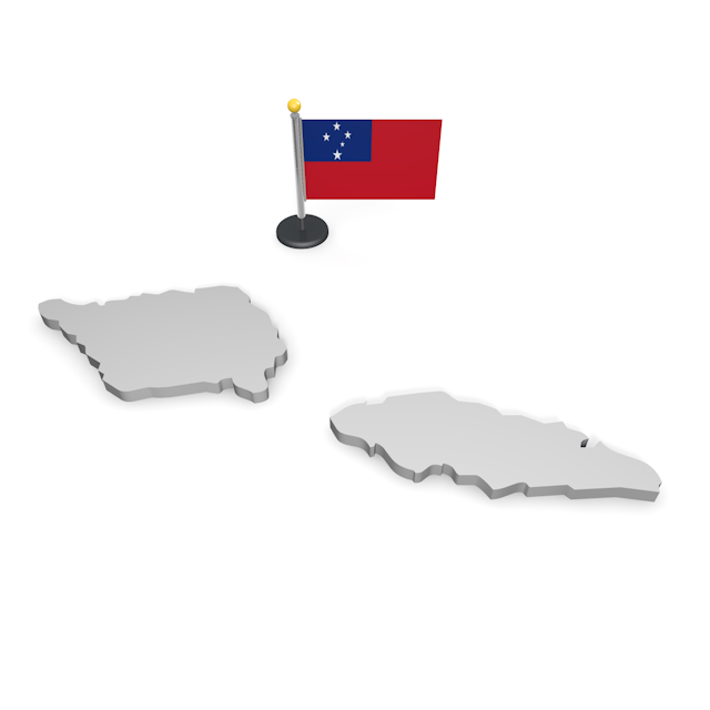 サモア - ナショナルフラッグ / 世界地図 / イラスト / 写真 / 国旗 / フリー素材