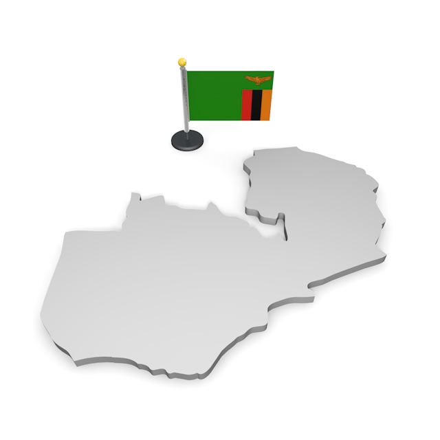 ザンビア - ナショナルフラッグ / 世界地図 / イラスト / 写真 / 国旗 / フリー素材