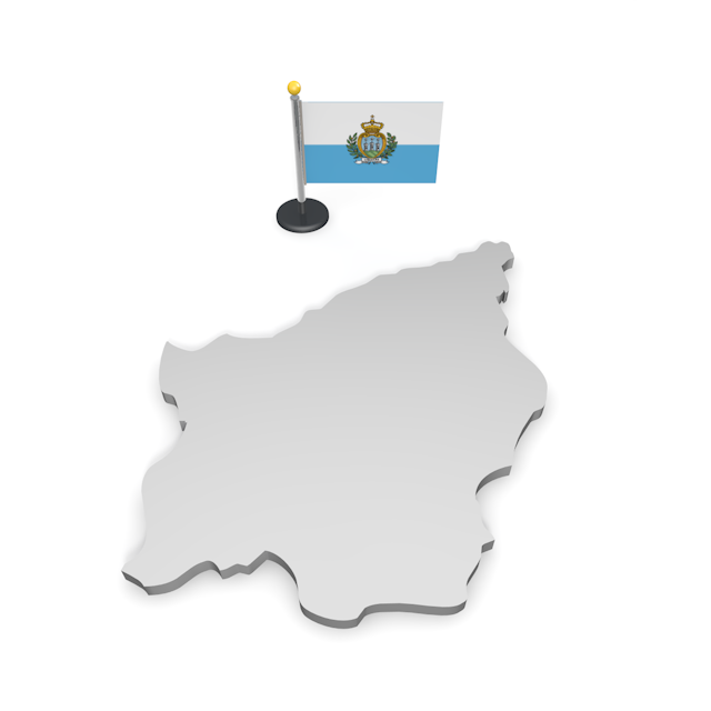 サンマリノ - ナショナルフラッグ / 世界地図 / イラスト / 写真 / 国旗 / フリー素材