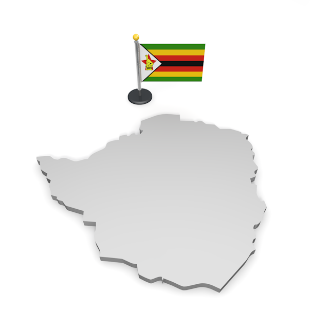 ジンバブエ - ナショナルフラッグ / 世界地図 / イラスト / 写真 / 国旗 / フリー素材