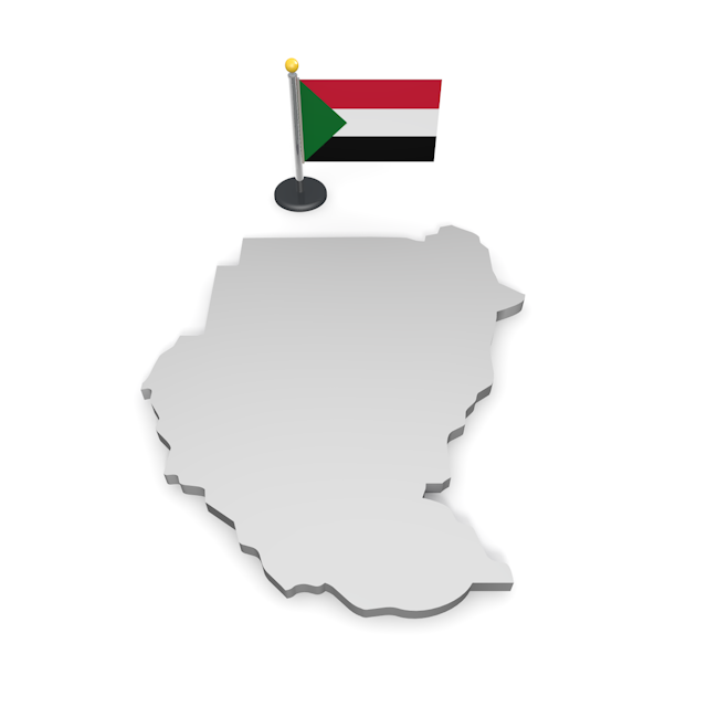 スーダン - ナショナルフラッグ / 世界地図 / イラスト / 写真 / 国旗 / フリー素材