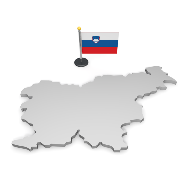 スロベニア - ナショナルフラッグ / 世界地図 / イラスト / 写真 / 国旗 / フリー素材