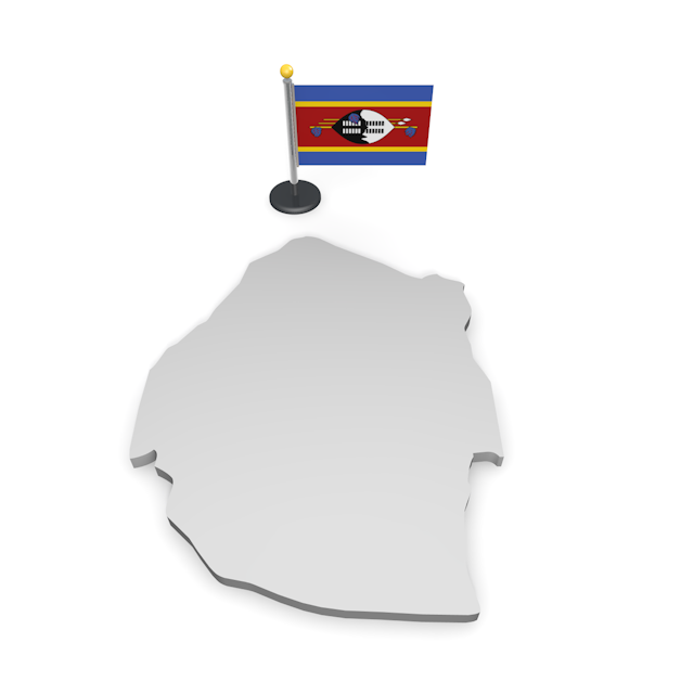 スワジランド - ナショナルフラッグ / 世界地図 / イラスト / 写真 / 国旗 / フリー素材