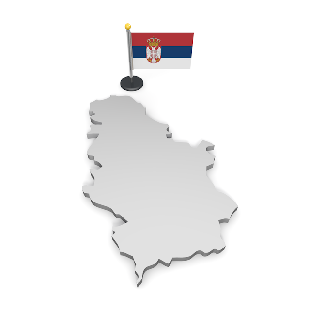 セルビア - ナショナルフラッグ / 世界地図 / イラスト / 写真 / 国旗 / フリー素材