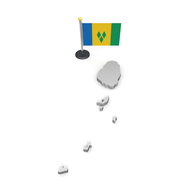 セントビンセント・グレナディーン - ナショナルフラッグ / 世界地図 / イラスト / 写真 / 国旗 / フリー素材