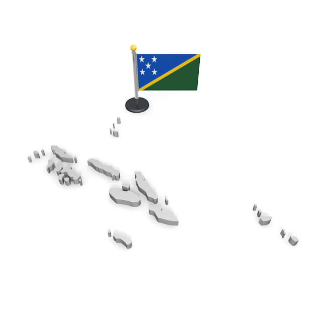 ソロモン諸島 - ナショナルフラッグ / 世界地図 / イラスト / 写真 / 国旗 / フリー素材