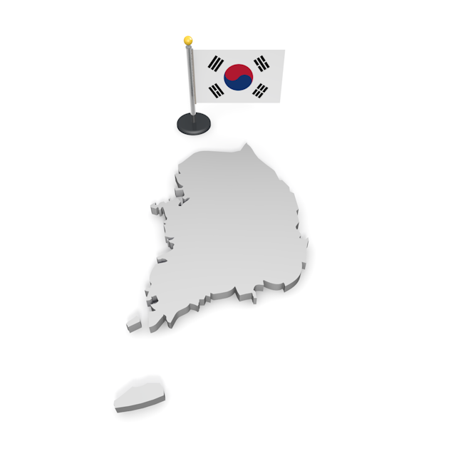 大韓民国 - ナショナルフラッグ / 世界地図 / イラスト / 写真 / 国旗 / フリー素材