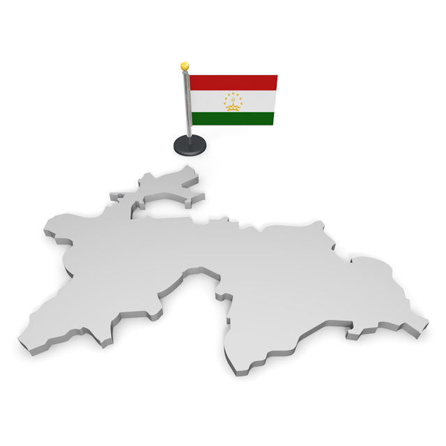 タジキスタン - ナショナルフラッグ / 世界地図 / イラスト / 写真 / 国旗 / フリー素材