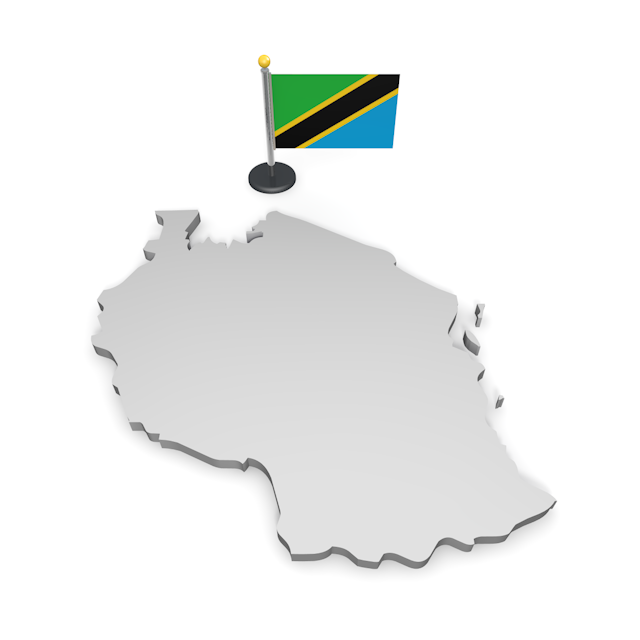 タンザニア - ナショナルフラッグ / 世界地図 / イラスト / 写真 / 国旗 / フリー素材