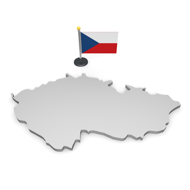 チェコ - ナショナルフラッグ / 世界地図 / イラスト / 写真 / 国旗 / フリー素材