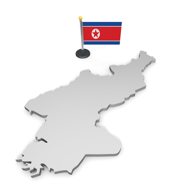 朝鮮民主主義人民共和国 - ナショナルフラッグ / 世界地図 / イラスト / 写真 / 国旗 / フリー素材