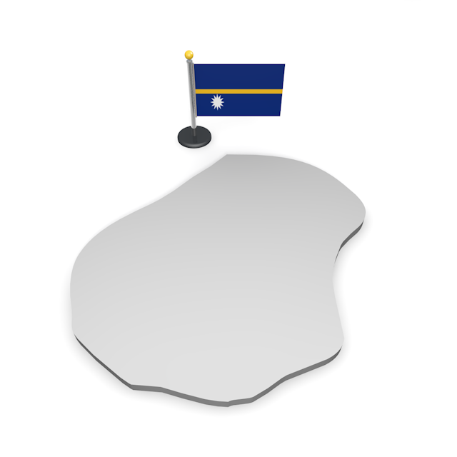 ナウル - ナショナルフラッグ / 世界地図 / イラスト / 写真 / 国旗 / フリー素材