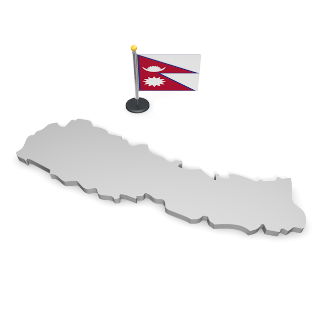 ネパール - ナショナルフラッグ / 世界地図 / イラスト / 写真 / 国旗 / フリー素材