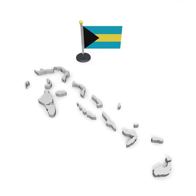 バハマ - ナショナルフラッグ / 世界地図 / イラスト / 写真 / 国旗 / フリー素材