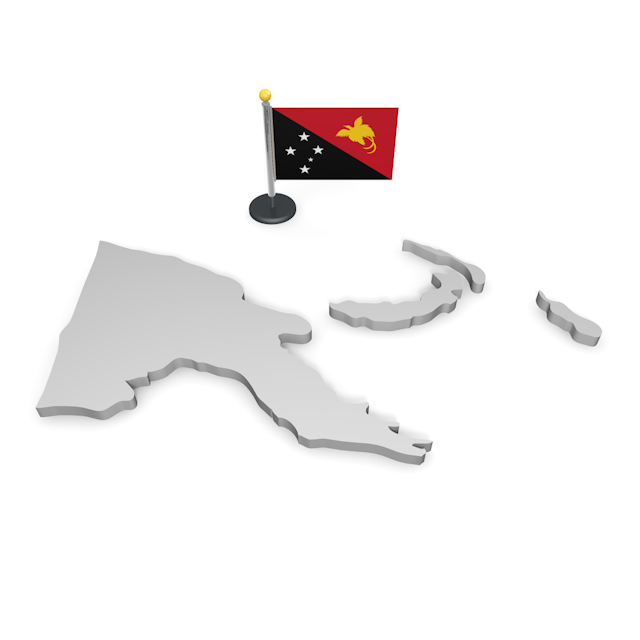 パプアニューギニア - ナショナルフラッグ / 世界地図 / イラスト / 写真 / 国旗 / フリー素材