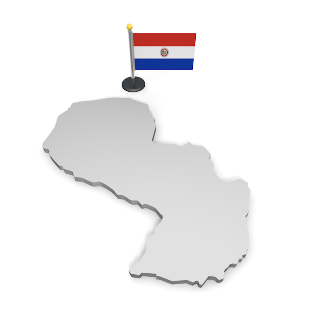 パラグアイ - ナショナルフラッグ / 世界地図 / イラスト / 写真 / 国旗 / フリー素材