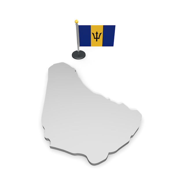 バルバドス - ナショナルフラッグ / 世界地図 / イラスト / 写真 / 国旗 / フリー素材