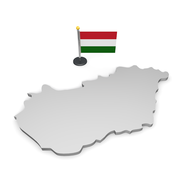 ハンガリー - ナショナルフラッグ / 世界地図 / イラスト / 写真 / 国旗 / フリー素材