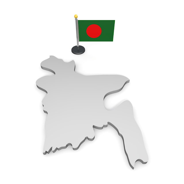 バングラデシュ - ナショナルフラッグ / 世界地図 / イラスト / 写真 / 国旗 / フリー素材