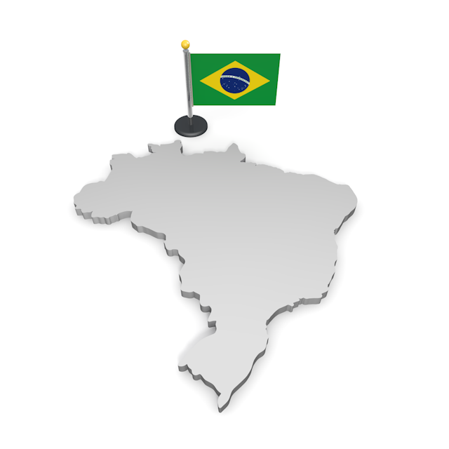 ブラジル - ナショナルフラッグ / 世界地図 / イラスト / 写真 / 国旗 / フリー素材