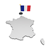 フランス - 国旗｜世界地図｜フリーイラスト素材